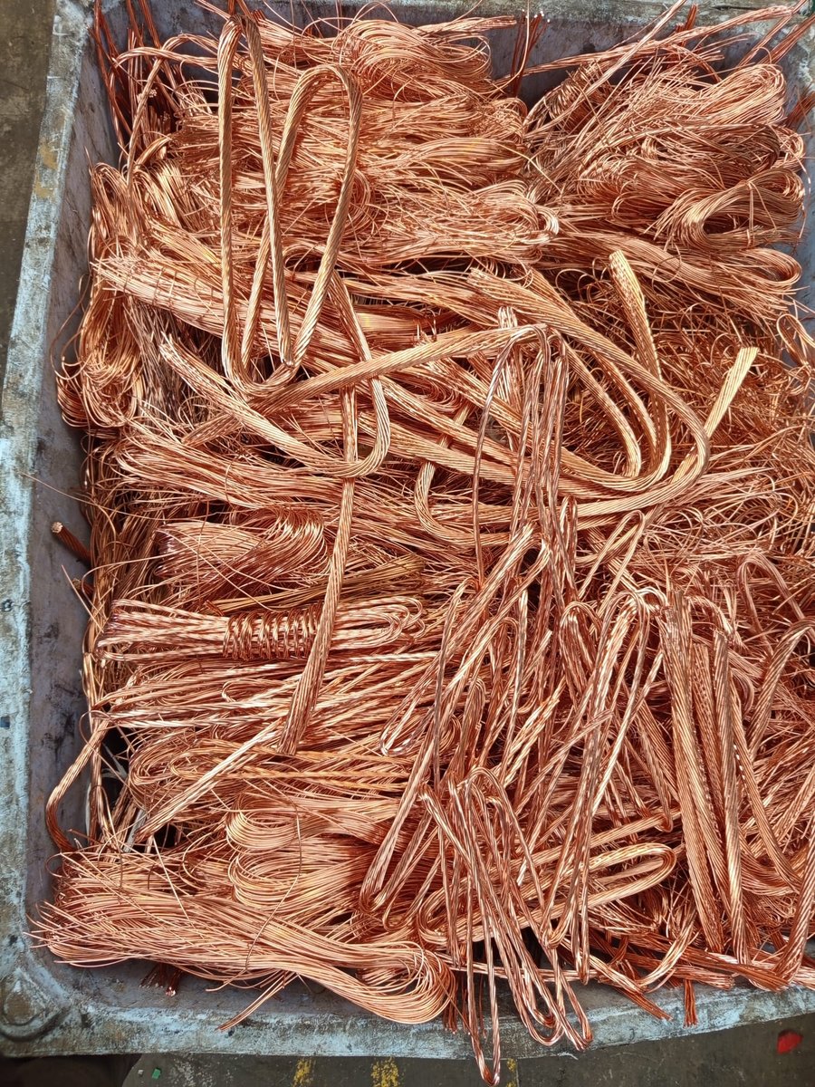 Dry bright wire — stripped copper cable at QuickStop Metals scrap yard