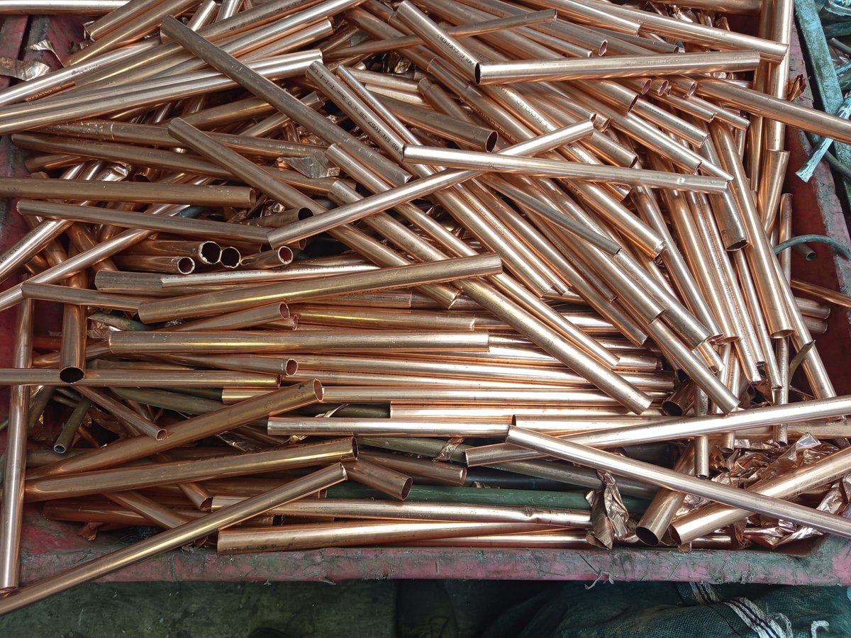 New copper tube — bright copper pipe at QuickStop Metals scrap yard